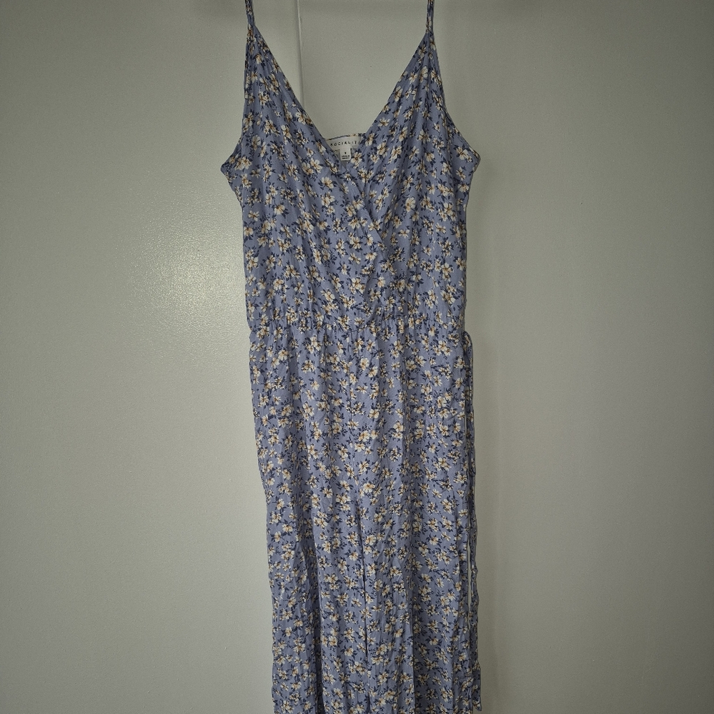 Socialite Blue and White Maxi Sundress for Wedding Guest